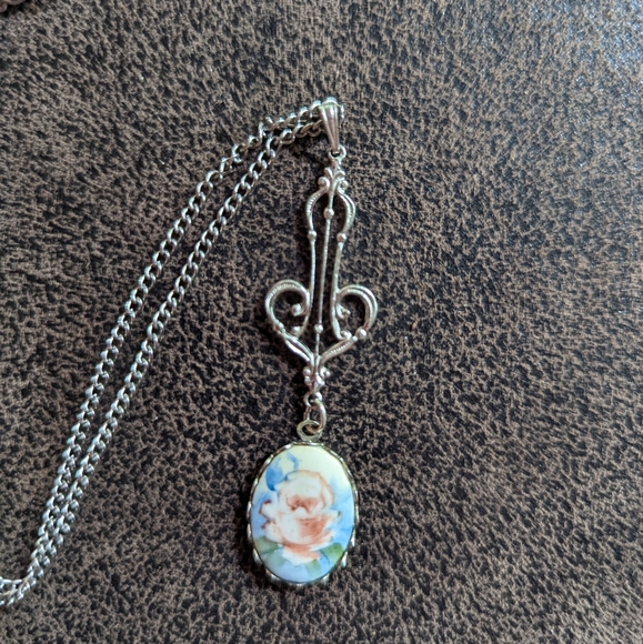Source Unknown Jewelry - Vintage painted necklace